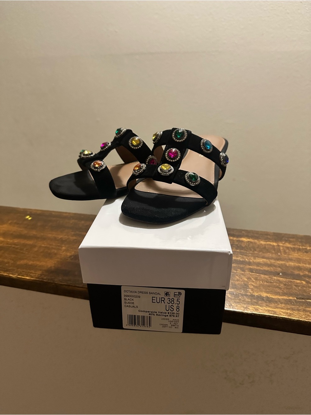 Kurt GeigerOctavia Suede Jeweled Slide Sandals
